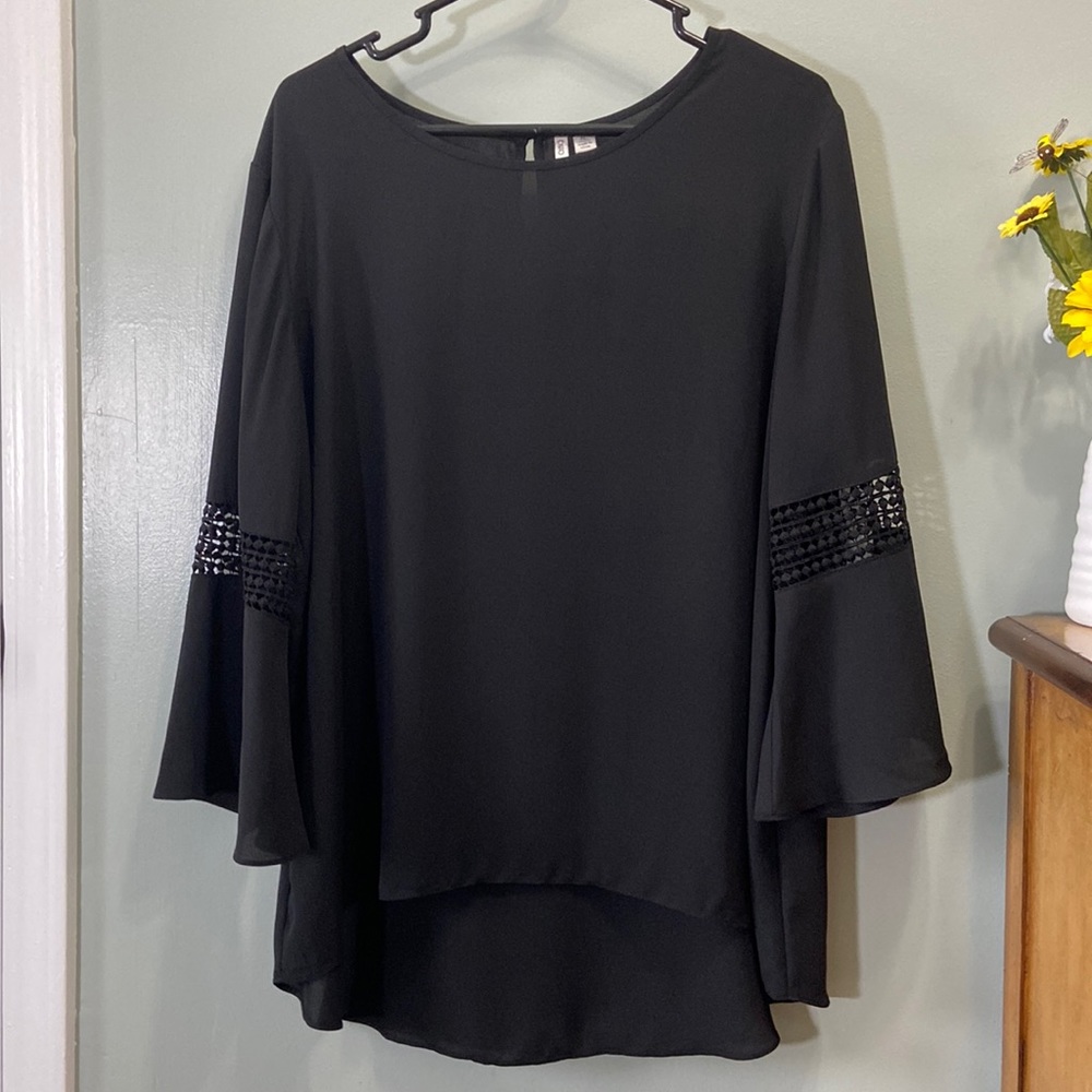 CATO est. 1946 Women’s Boho Black Blouse Size XL